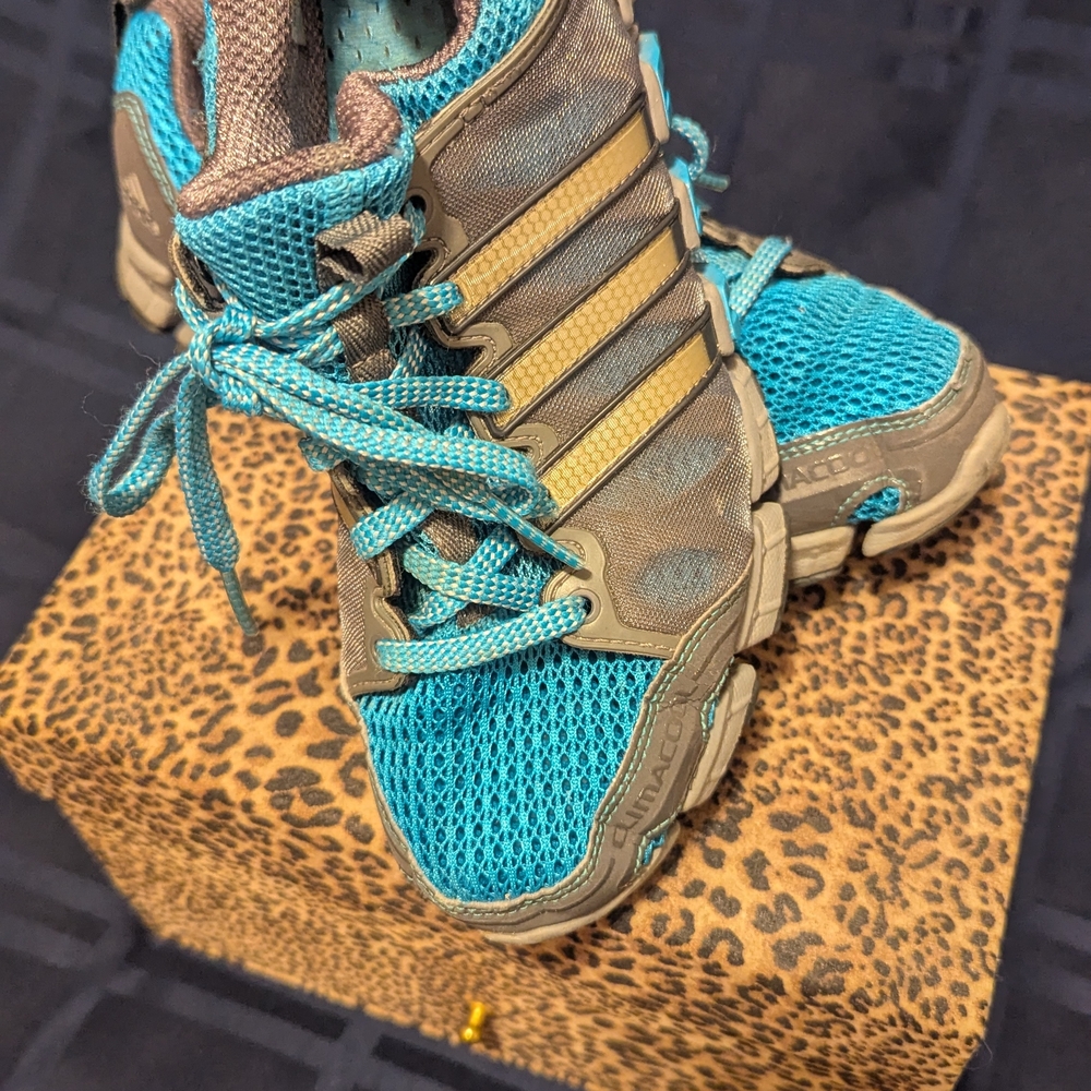Adidas Turquoise and Charcoal Sneakers